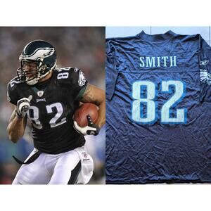 LJ SMITH #82 Philadelphia Eagles 2000s REEBOK jersey XL black NFL football vtg